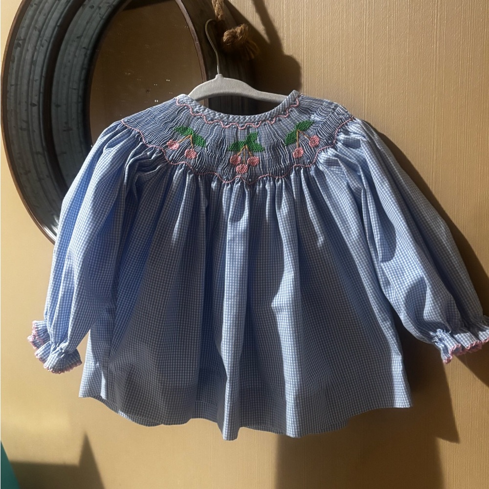 Smocked Cherry Top 18M